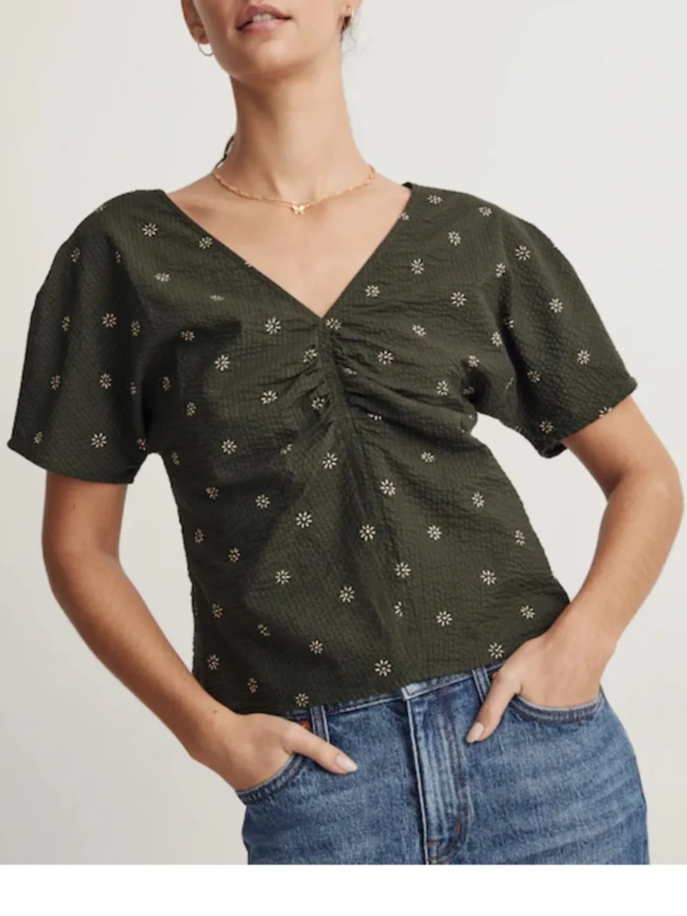 Madewell Voile Puff-Sleeve Top in Floral